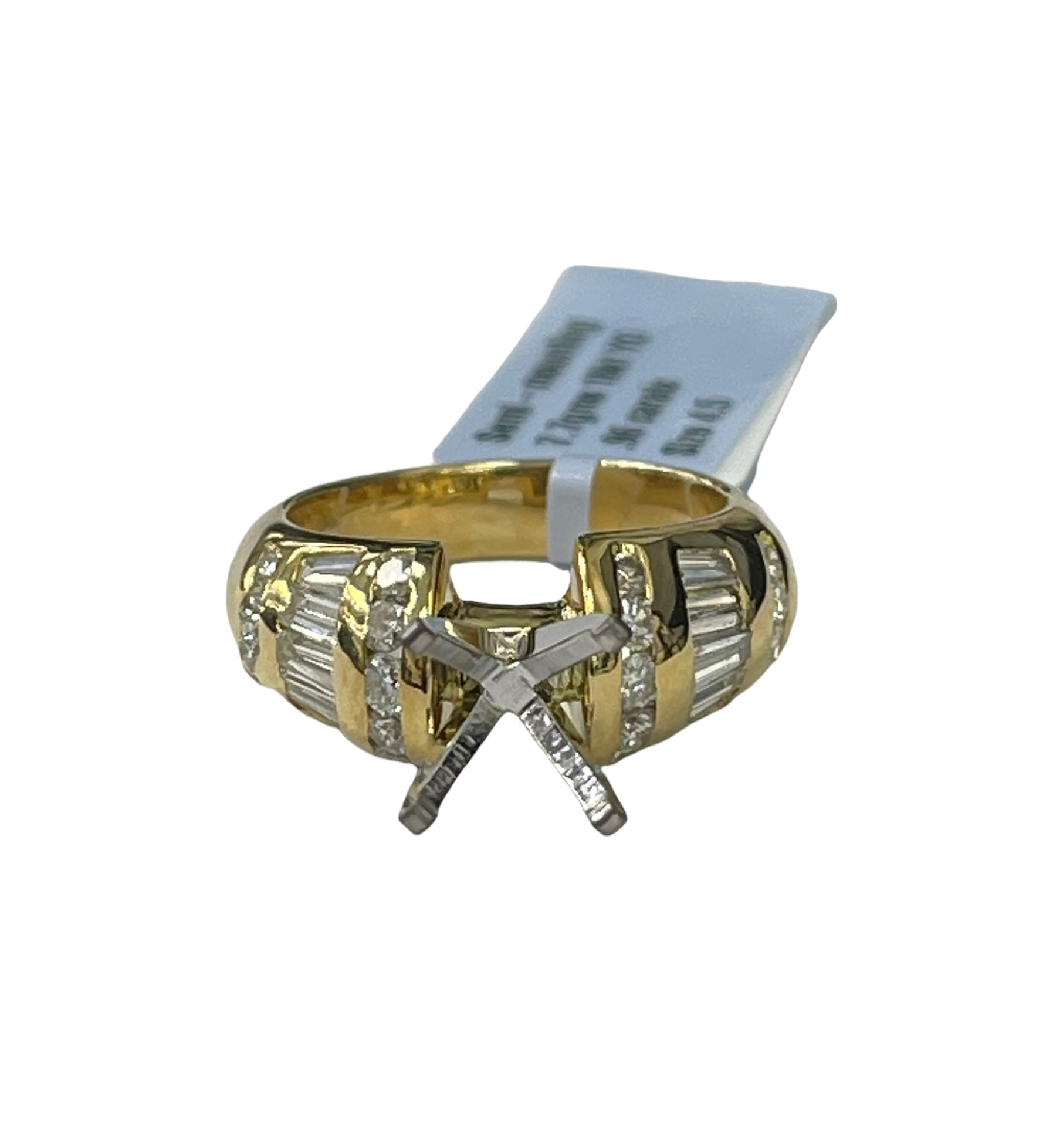 4 Prong Semi-Mounting Diamond Ring 18kt Yellow Gold