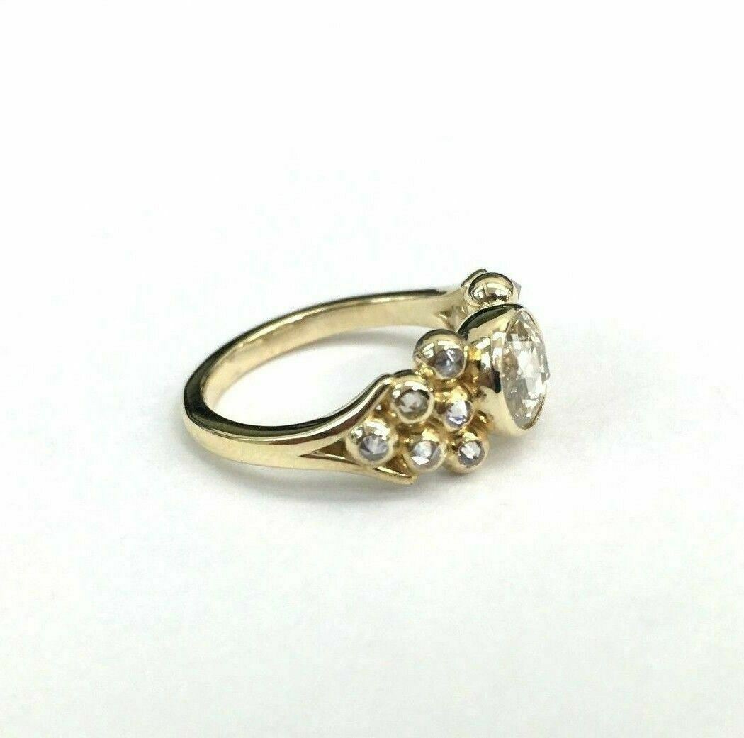 Fine .52 TCW Rose Cut Round Diamond Cocktail/Engagement Ring Size 5.75 14k YGold