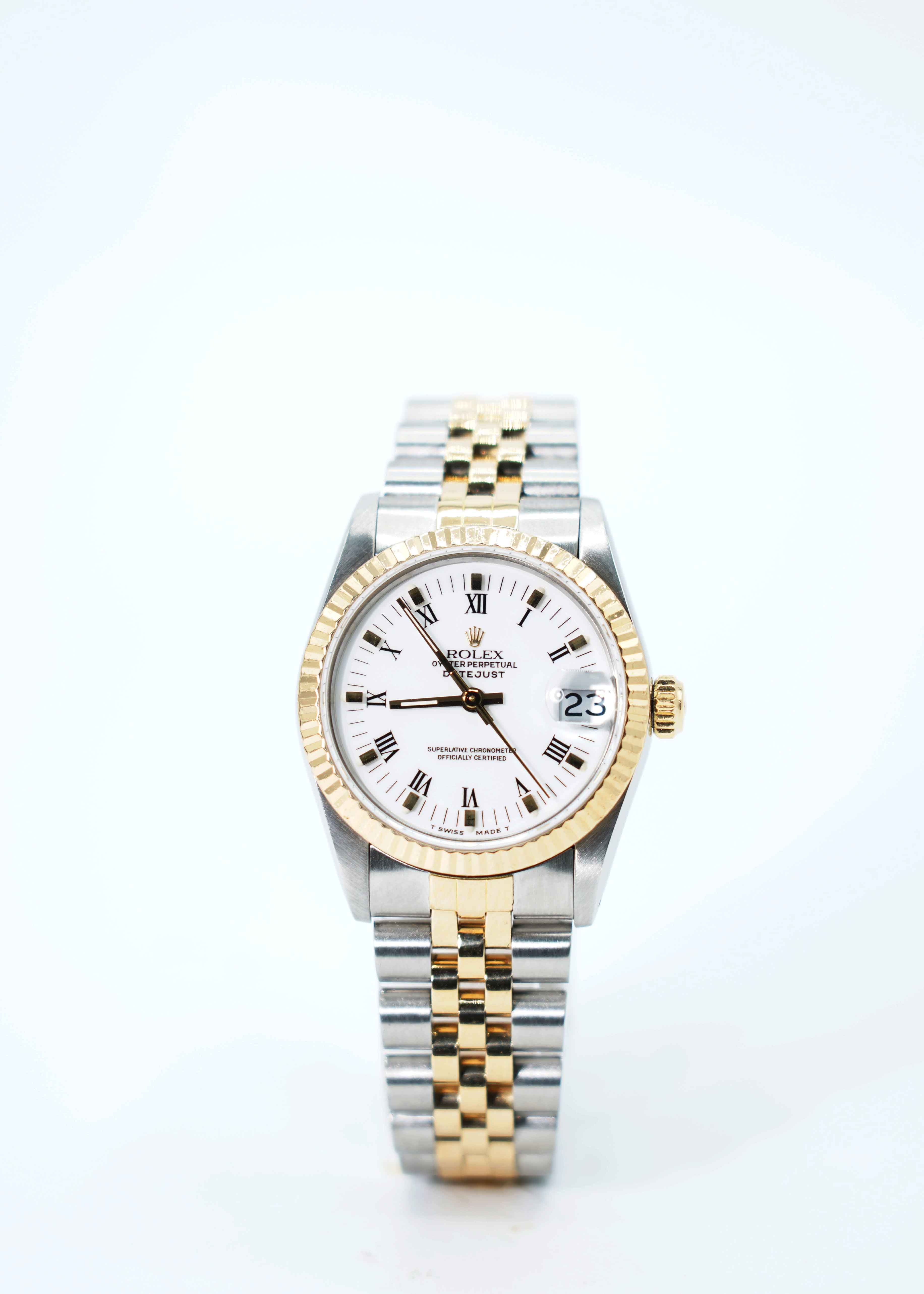 Rolex 31MM Datejust Lady's Watch 18K Yellow Gold Steel Ref 68273