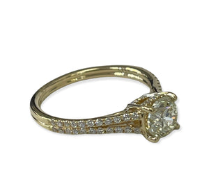 Certified Round Brilliant Diamond Engagement Ring EGL Yellow Gold