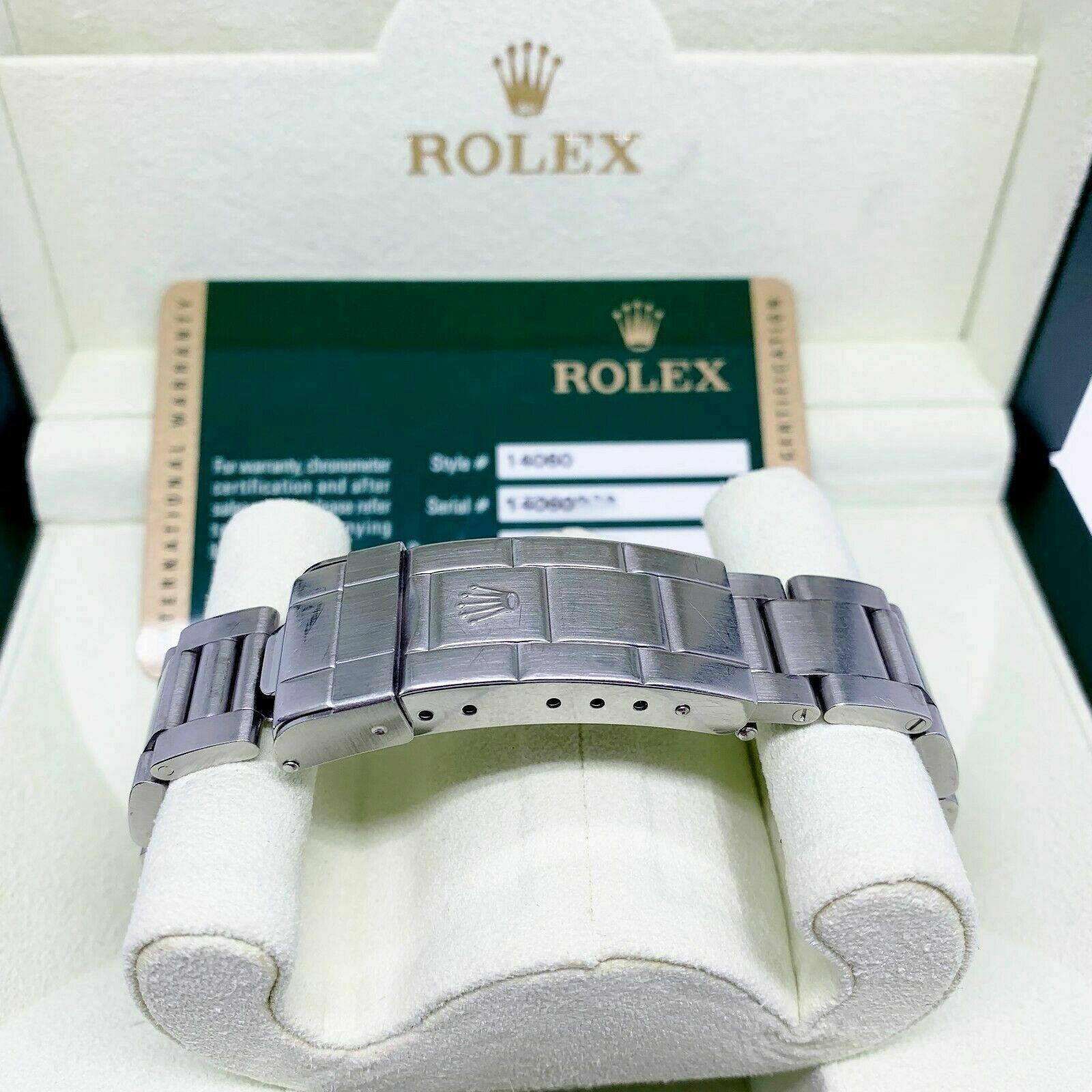 Rolex Black Submariner No Date Stainless Steel Watch Ref 14060 Engraved Box&Card