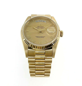 Rolex Day Date President 18K Yellow Gold 36mm Watch 18238 Factory Champ Dial DQS