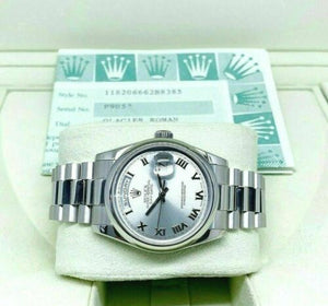 Rolex GLACIER BLUE Platinum Presidential 36mm Watch 118206 Box and Papers