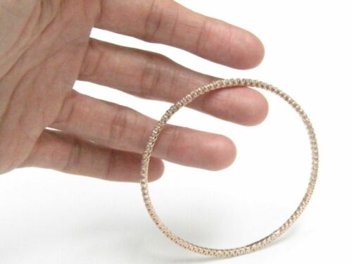 3.23 TCW SLIM Round Brilliants Diamonds Bangle/Bracelet G VS2 14k Rose Gold