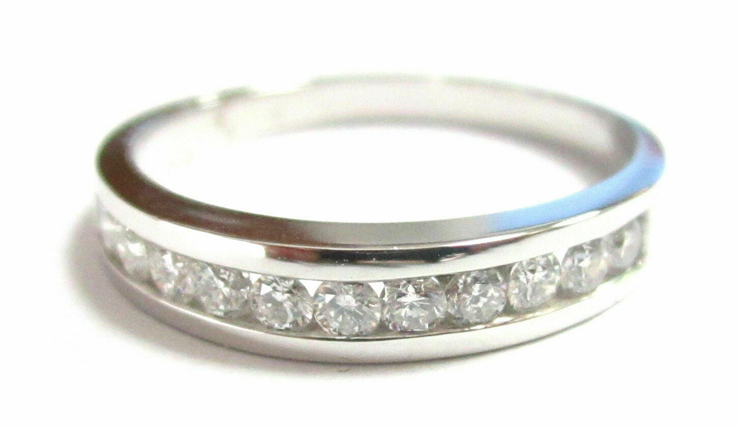 .50 TCW Round Diamond Anniversary 1/2 Ring/Band Size 7.5 G VS2 14k White Gold