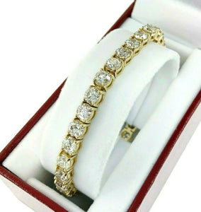 16.99 Carats t.w. Round Diamond Tennis Bracelet 14K Yellow Gold 1/2 ct.Diamonds