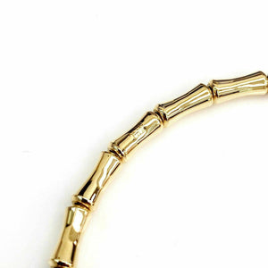 GUCCI Italian Made 18K Yellow Gold Bamboo Stretch Bracelet $1695 Retail Size 18