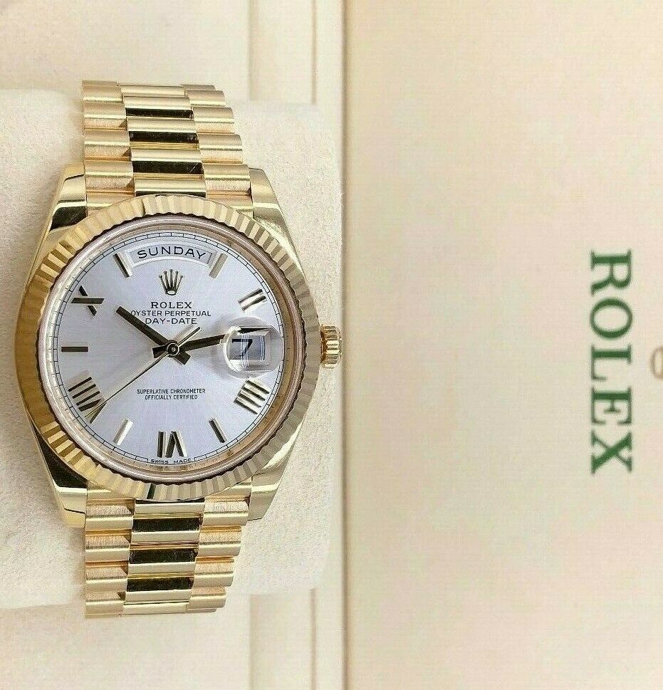 Rolex 40 mm Day Date II President 18K Yellow Gold Watch Box and Card Ref 228238