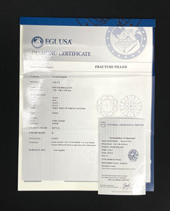 2.02 Carats H-SI3 Round Brilliants Diamond EGL-USA Certified FREE SETTING