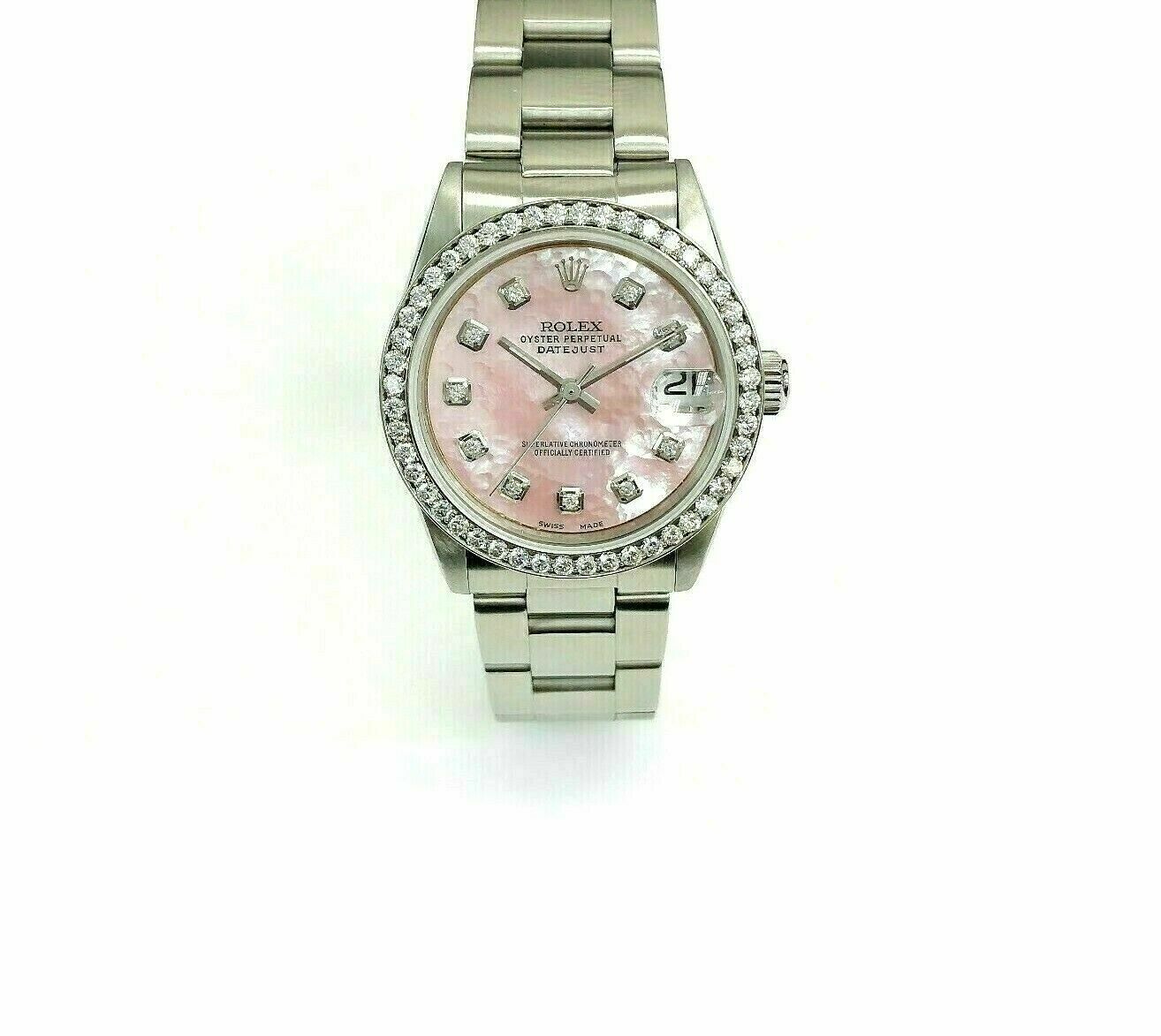 Rolex 31MM Lady Datejust Watch Stainless Steel Ref 68240 Diamond Dial and Bezel