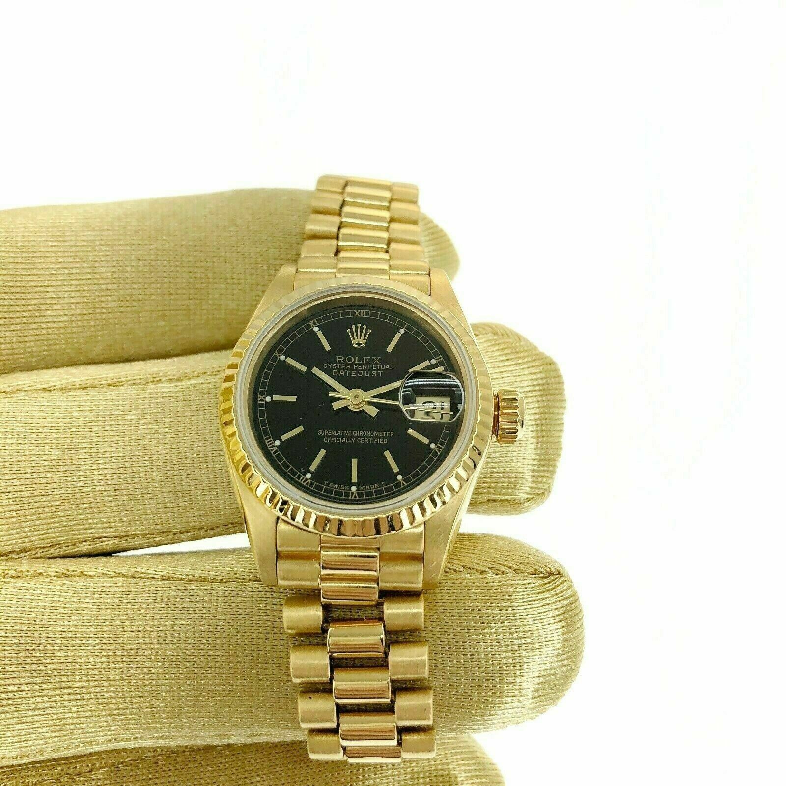 Rolex 26MM Lady President Datejust 18 Karat Yellow Gold Watch Ref # 69178 1990