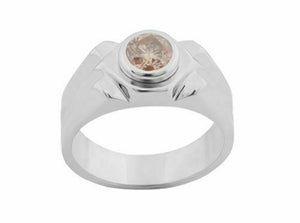 .91 Ct EGL Fancy Pinkish Brown Round Diamond Solitaire Ring I1 14k White Gold