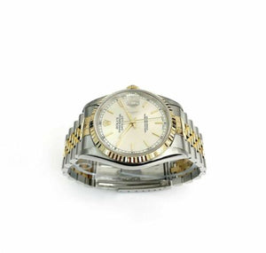 Rolex 36MM Datejust Watch 18K Yellow Gold Stainless Steel Ref 16233 Quick Set