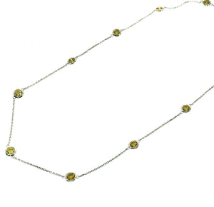 3.75 Carats Hand Assembled Fancy Yellow Diamond by The Yard Necklace Chain