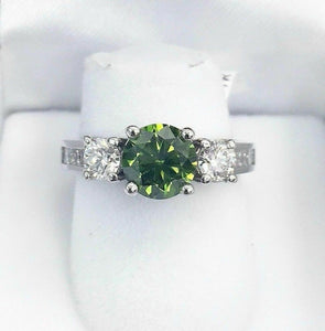 2.42 Carats t.w. Diamond Anniversary/Engagement Ring 1.45 Center Diamond 14K