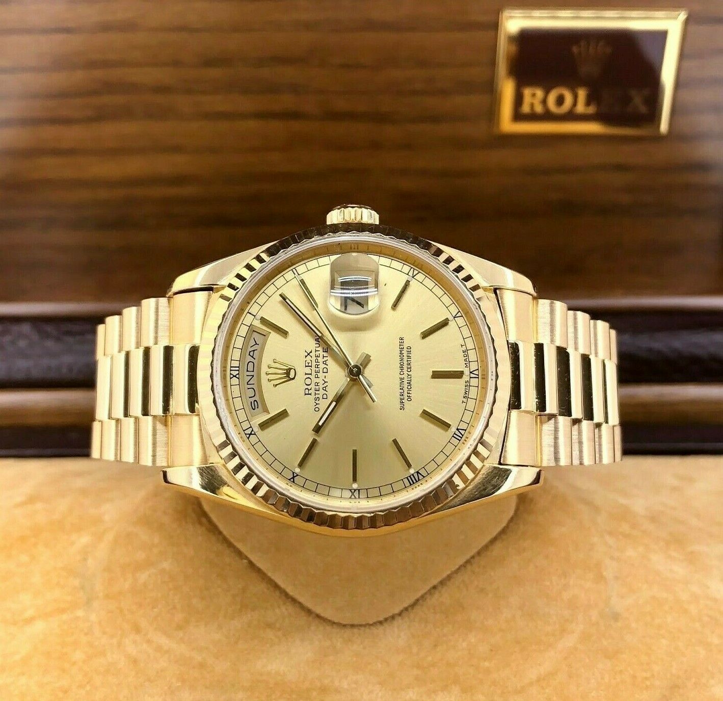 Rolex Day Date President 18K Yellow Gold 36mm Watch 18238 Factory Dial E Serial