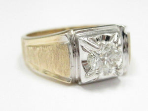 .87Ct Round Brilliant Cut Diamond Engagement Ring Size 9.5 H VS2 14k Yellow Gold
