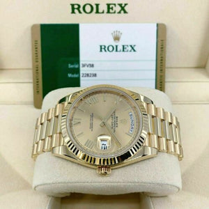 Rolex 40mm Day Date2 President Watch Solid 18K Yellow Gold Factory Dial Box Card