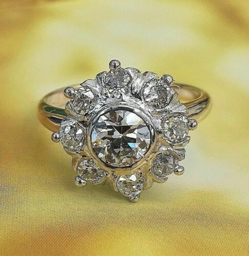 Antique Diamond Wedding Engagement Ring Circa 1950's 1.35 Carat t.w.