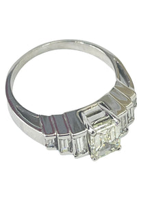 Emerald Cut Diamond Anniversary Ring White Gold
