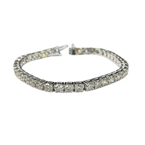 Tennis Bracelet Round Brilliants Diamonds 11.75 Carats White Gold
