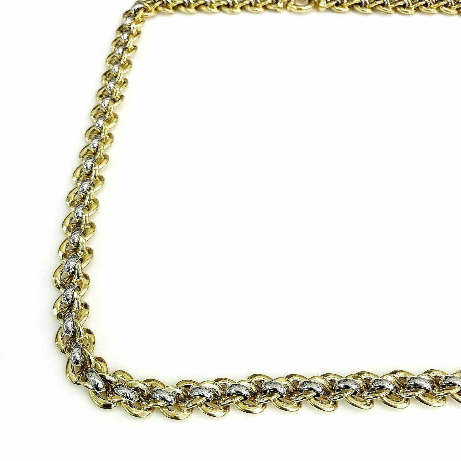 Solid 14K Gold 2Tone Gold Chain/Necklace 29.5 Inch 2.96 Ounces Made in Italy