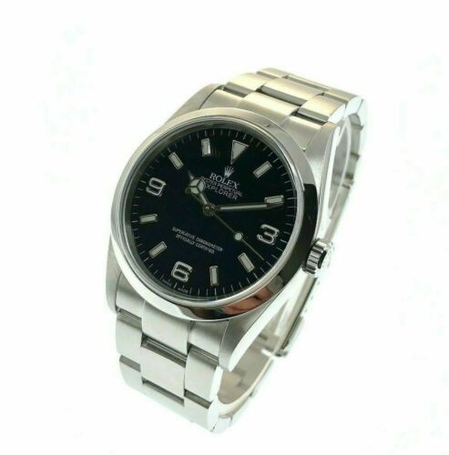Rolex 39MM Explorer Oyster Watch Stainless Steel Ref #114270 Box Papers D Serial